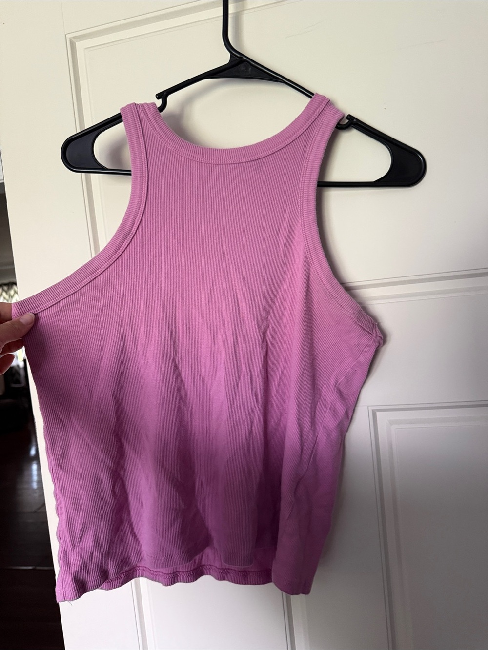 Derek Heart Ribbed Tank Top in Lavender Pink
